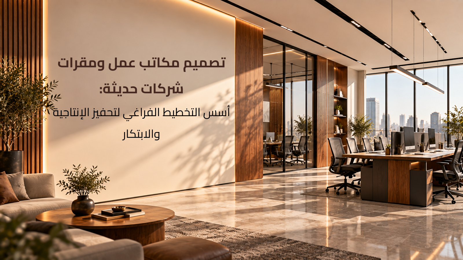 تصميم مكاتب عمل ومقرات شركات حديثة بنظام الفيت آوت وقواطع عزل الصوت